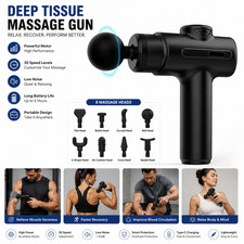 Deep Tissue Massage Gun Percussion Masager Muscle Recovery with 4 Heads Portable