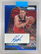 Kyshawn George 2024 Panini Prizm #RSI-KGW Blue Wave Rookie Signatures Auto RC
