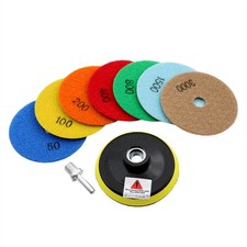 SHDIATOOL 7pcs Diameter 100mm 4inch Dry Diamond Polishing Pads