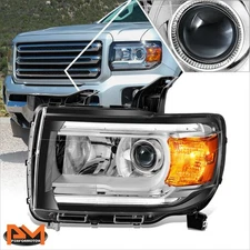 For 15-22 GMC Canyon Driver Side Chrome Amber LED DRL Projector Headlight/Lamp