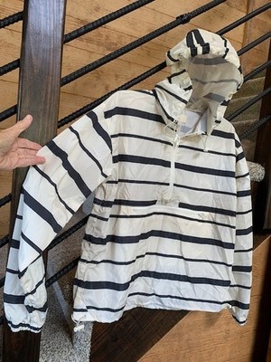 Thread + Supply Striped Women Small 1/2 Zip Pullover Windbreaker Rain Jacket
