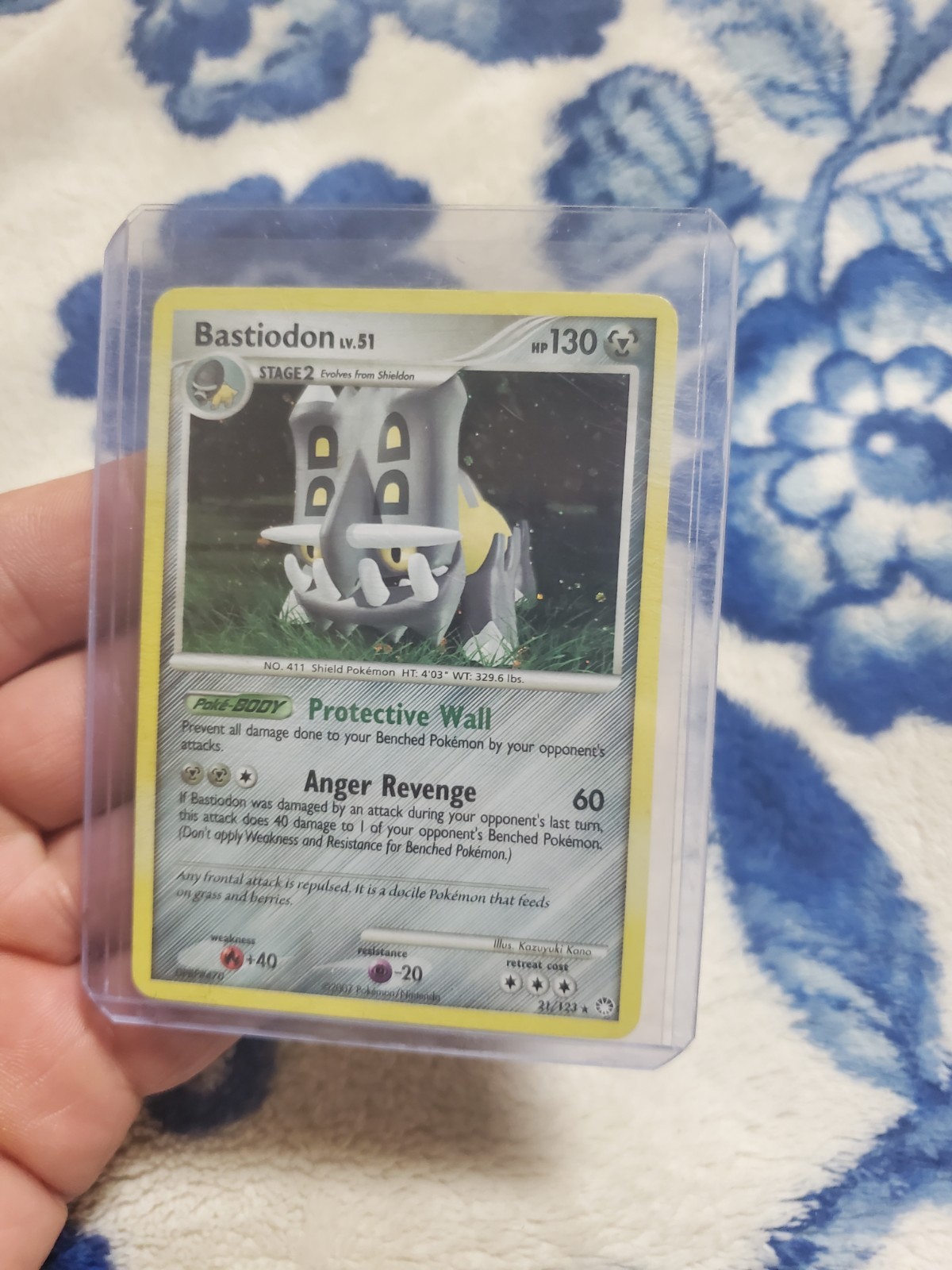 Pokémon TCG Bastiodon Mysterious Treasures 21/123 Exclusive Cosmos Holo Rare MP