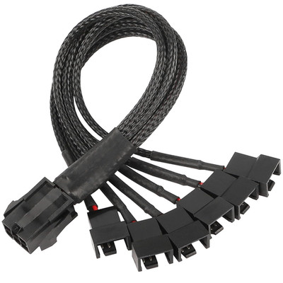 GRLRHONR 6 Pin PCI-E to 6 X 3Pin 4Pin PC Case Fan Sleeved Adapter Cable, 3/4Pin