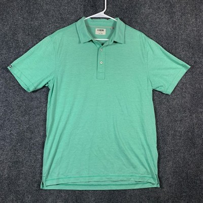 Linksoul Tempus Fugit Polo Shirt Mens Medium Green Luxury Cotton Golf Casual