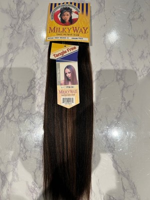 MilkyWay 100% Echthaar Weave Yaky 14'' P1B/30 Brown Auburn Highlight Extension