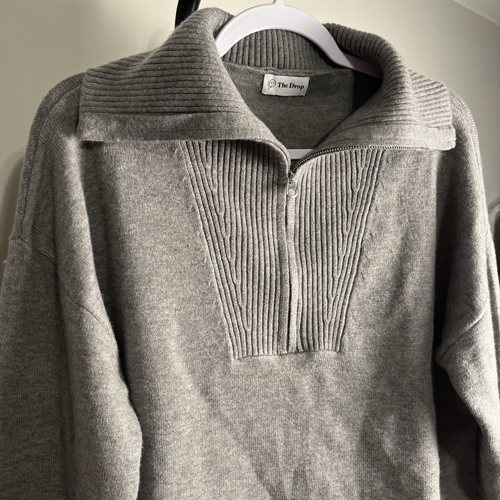 Amazon The Drop Half Zip Pullover Gray Sweater Lo… - image 3