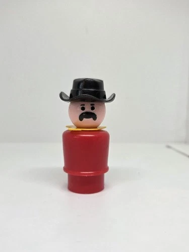 Vintage Fisher Price little people red Stagecoach Driver Cowboy Western Town 934