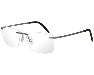 Porsche Design P8321S3-B Eyeglasses Men's Gray Rimless Square Shape 56mm