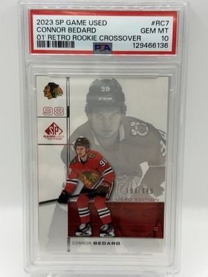 2023 SP Gamed Used Connor Bedard /499 Retro Rookie Crossover PSA 10 #RC-7 RC7