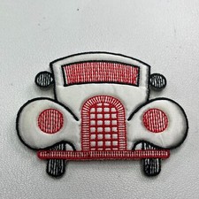 Red  White CARTOON CAR Patch Small Applique Clothing Embellishment T057