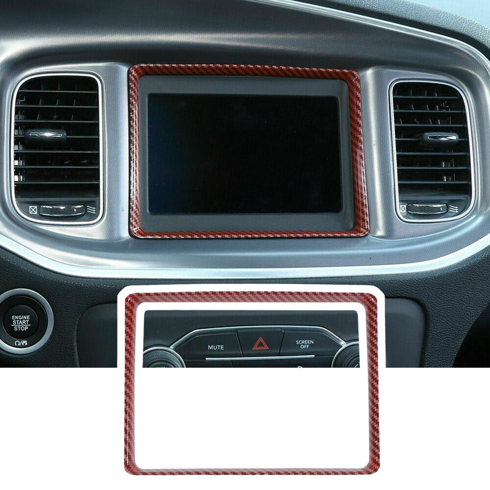 GPS Navigation Screen Cover Trim For Dodge Charger Carbon Fiber Accessories