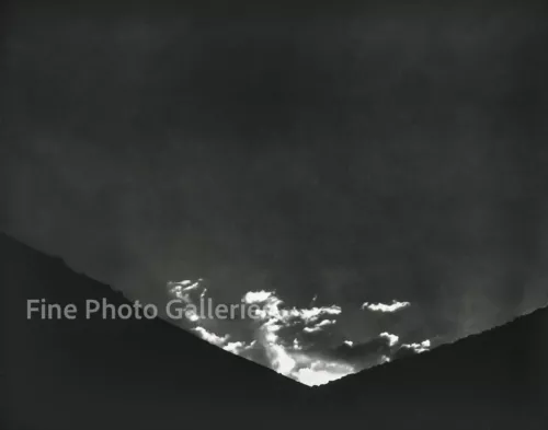 1950s Original Vintage ANSEL ADAMS Sierra Mountain Dawn Sun Rise KROMEKOTE Photo