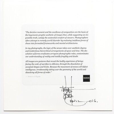 Antoine d'Agata Magnum Print サイン入り SIGNED Antoine d'Agata Print - Rare Photo - Magnum Square Print