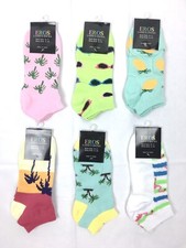 New Women Teen Summer Tropical Low Cut Novelty Socks 9-11 Palm Trees Flamingos