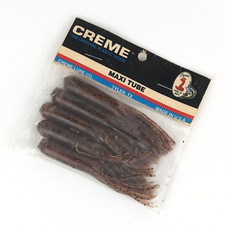 Vintage Creme  Maxi Tube - 2" Brown Orange Crawfish Soft Bait Fish Tail Lure 5ct