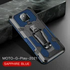 For Motorola Moto G Play (2021) Shockproof Armor Belt Clip Kickstand Case Cover