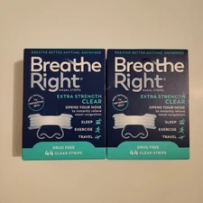 Breathe Right Nasal Strips for Nasal Congestion Relief 44 Count X2 Exp 2027+