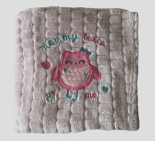 Baby Girl 'Mommy Loves Me' Blanket with Appliqued Owl 30" x 38" Comfy Cozy...