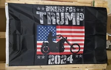 Bikers For Donald Trump 2024 Flag FREE SHIP Save America Republican USA Sign 3x5