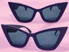 OVERSIZE Exaggerated Classy Elegant Modern Retro Cat Eye SUNGLASSES Purple Frame
