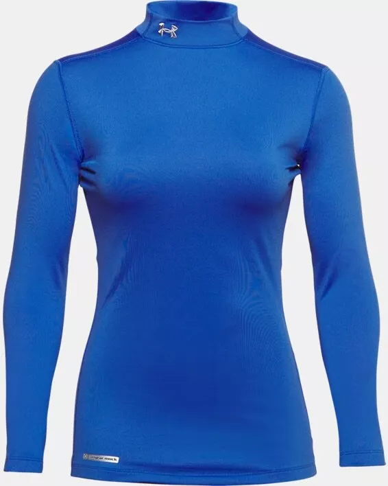 Under Armour Women's Large UA ColdGear Authentic Mock Blue Long Sleeve  -1215968