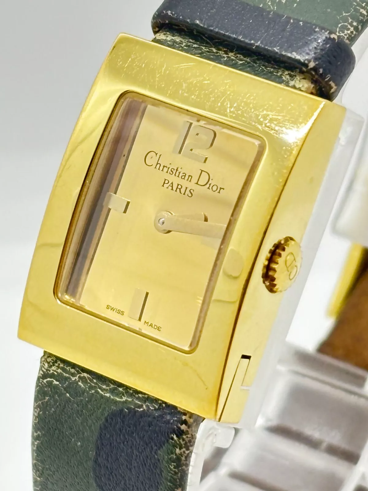 [Exc+5] Montre Femme Christian Dior D78 159 Malice Square Occasion Fonctionne F/S