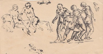 Antique Arab Arabic Nude Sketch Painting Egyptian Artist Hassan Sabry 1971s Ebay