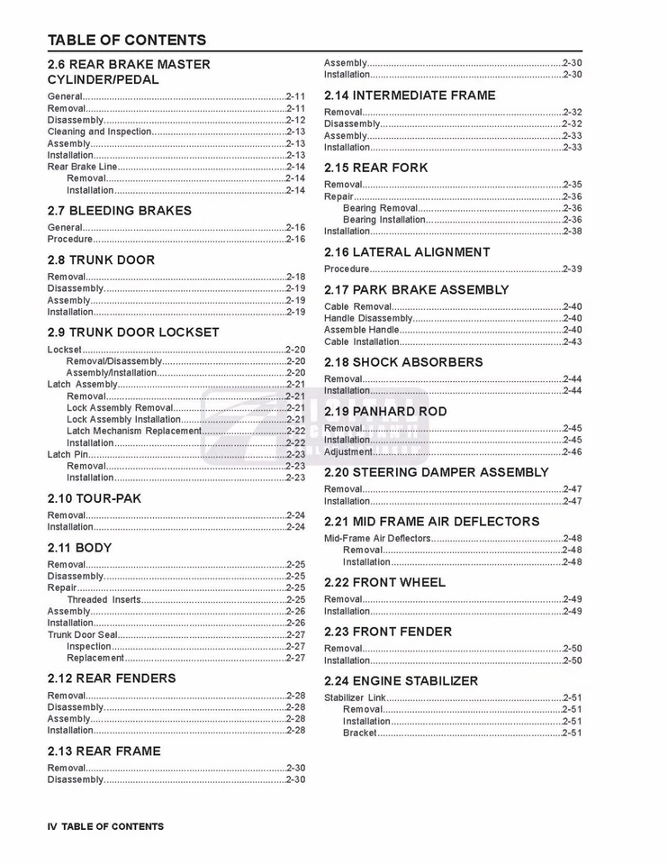 Suplemento manual de taller de reparación de servicio impreso modelos de triciclo Harley Davidson 2012 Foto 4 de 4
