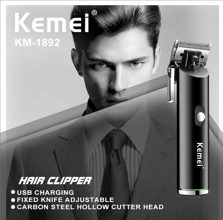 Kemei KM-1892 Clipper Professionale 2000mAh - Lama Regolabile USB
