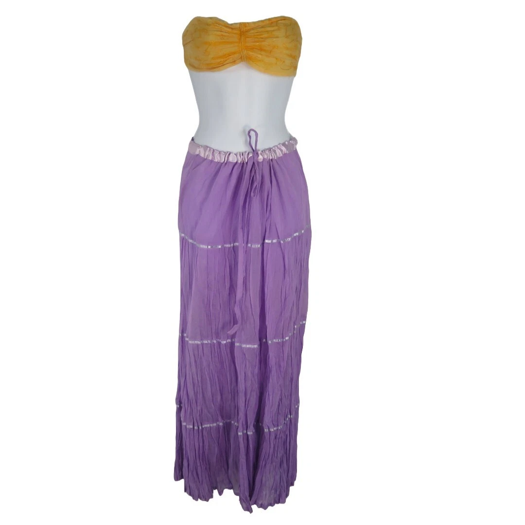 Skirt | 4 Panel | Voile Fine Cotton | Coverup | Handmade | Drawstring | Lilac