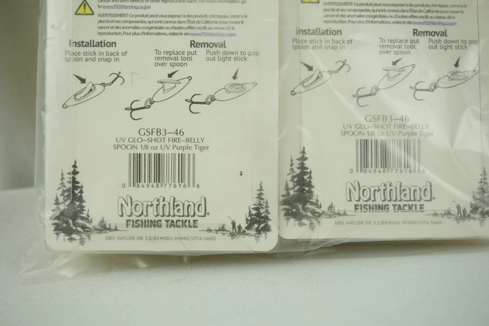 Ложка для живота Northland Fishing Glo Shot Fire 1/8 унции УФ фиолетовый тигр (лот из 6) - Изображение 3 из 3