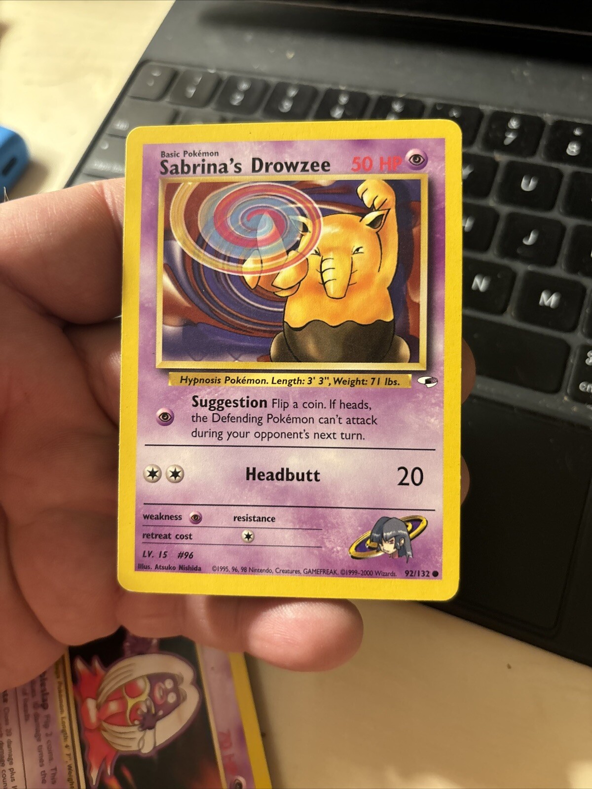 Pokemon Card Gym Heroes Unlimited Sabrina's Drowzee 92/132 LP
