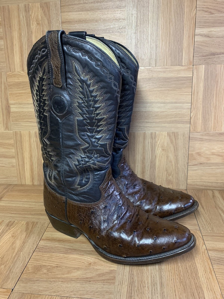 NICE? Forastero Brown Ostrich Quill Leather Boots Men display picture 3
