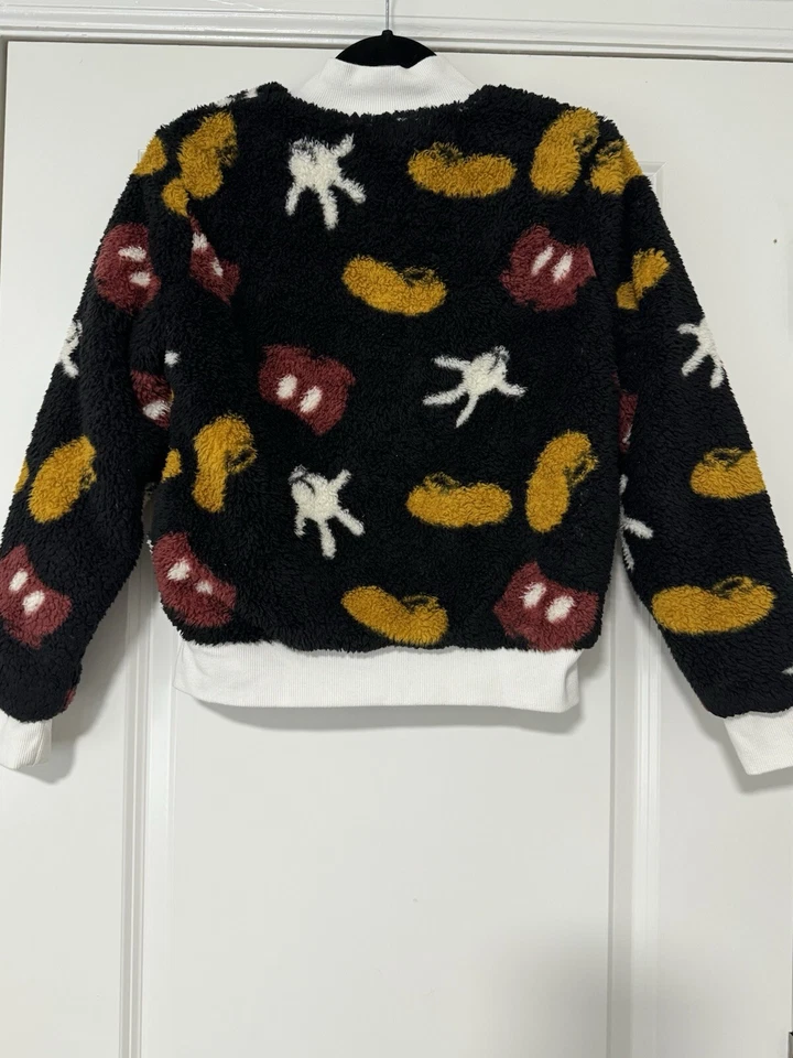 Disney Parks Mickey Mouse Clothes Gloves Shoes Child’s Fleece Zip Jacket Size S - Image 2 of 4