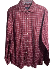Austin Reed Shirt Mens L London Plaid Bespoke Fit Red Check Casual Office