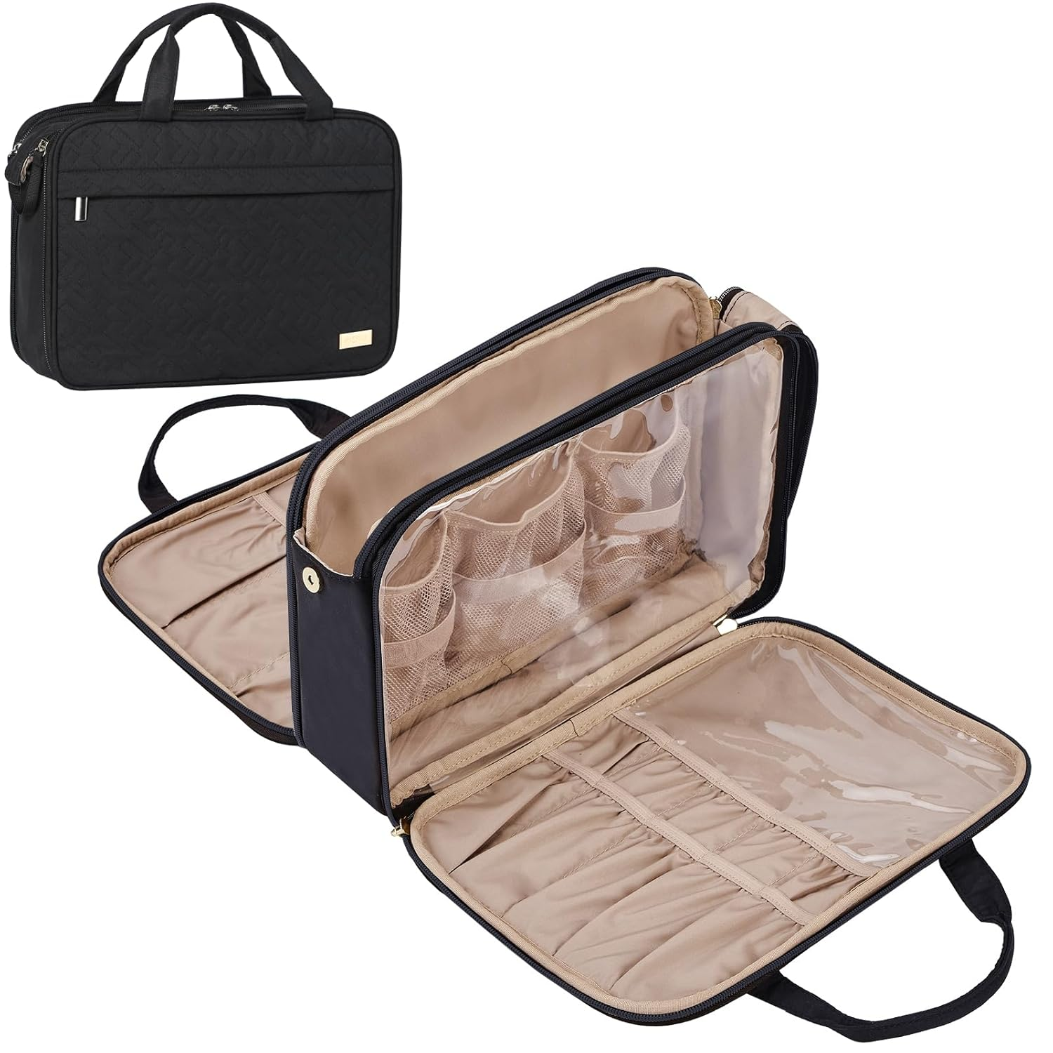 Stand Up Travel Makeup Bag Portable Cosmetic Organizer Case for Toiletries