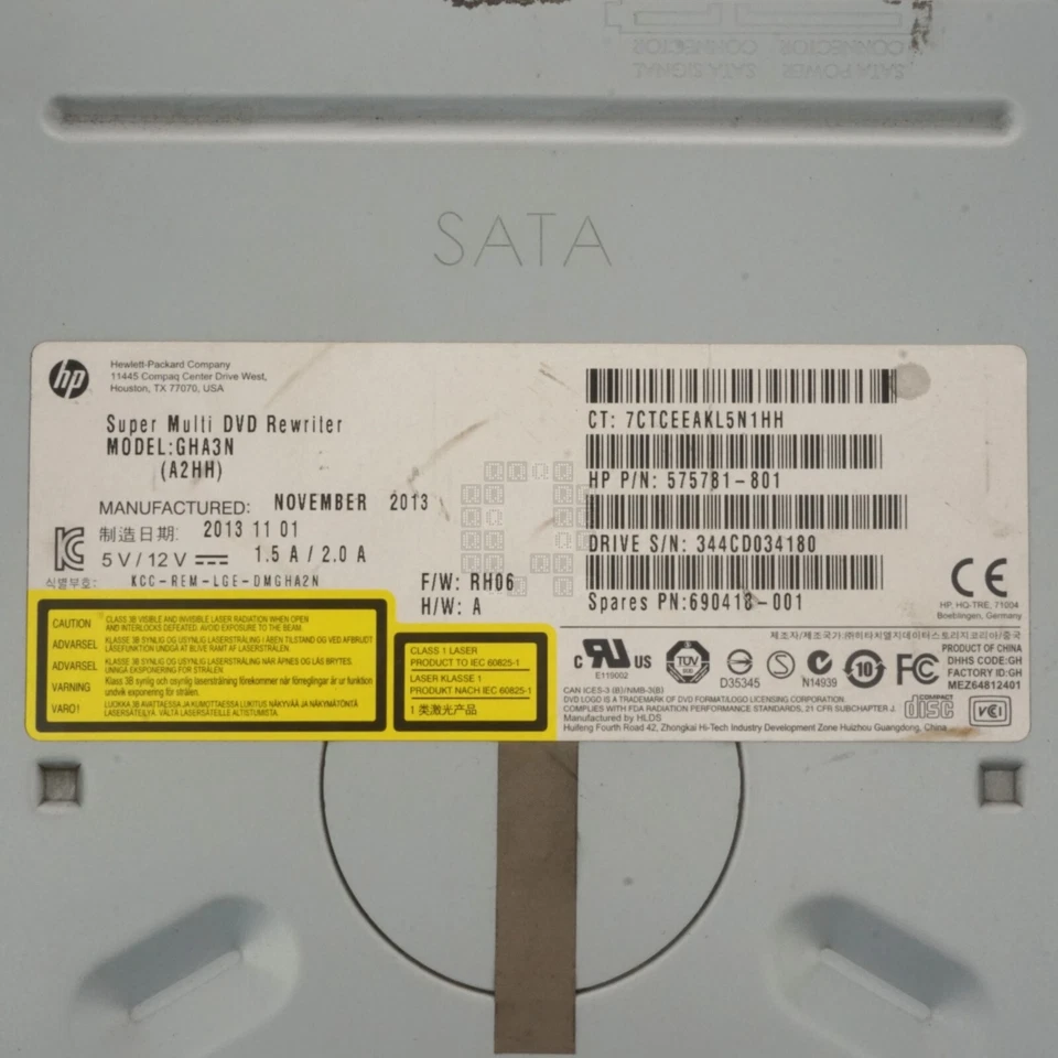 HP 575781-801 GHA3N Super Multi CD / DVD Rewriter 银色 — 第 2/4 张图片