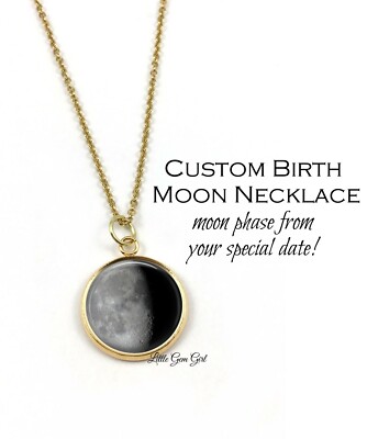 Custom Birth Moon Gold Stainless Steel 