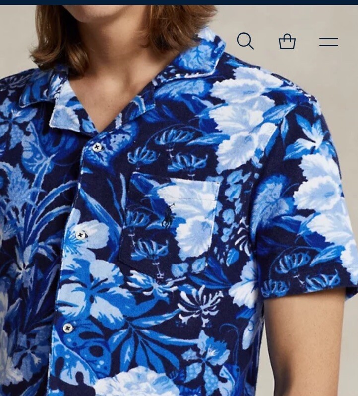 Polo Ralph Lauren Custom Floral Terry Camp Shirt L NWT | eBay