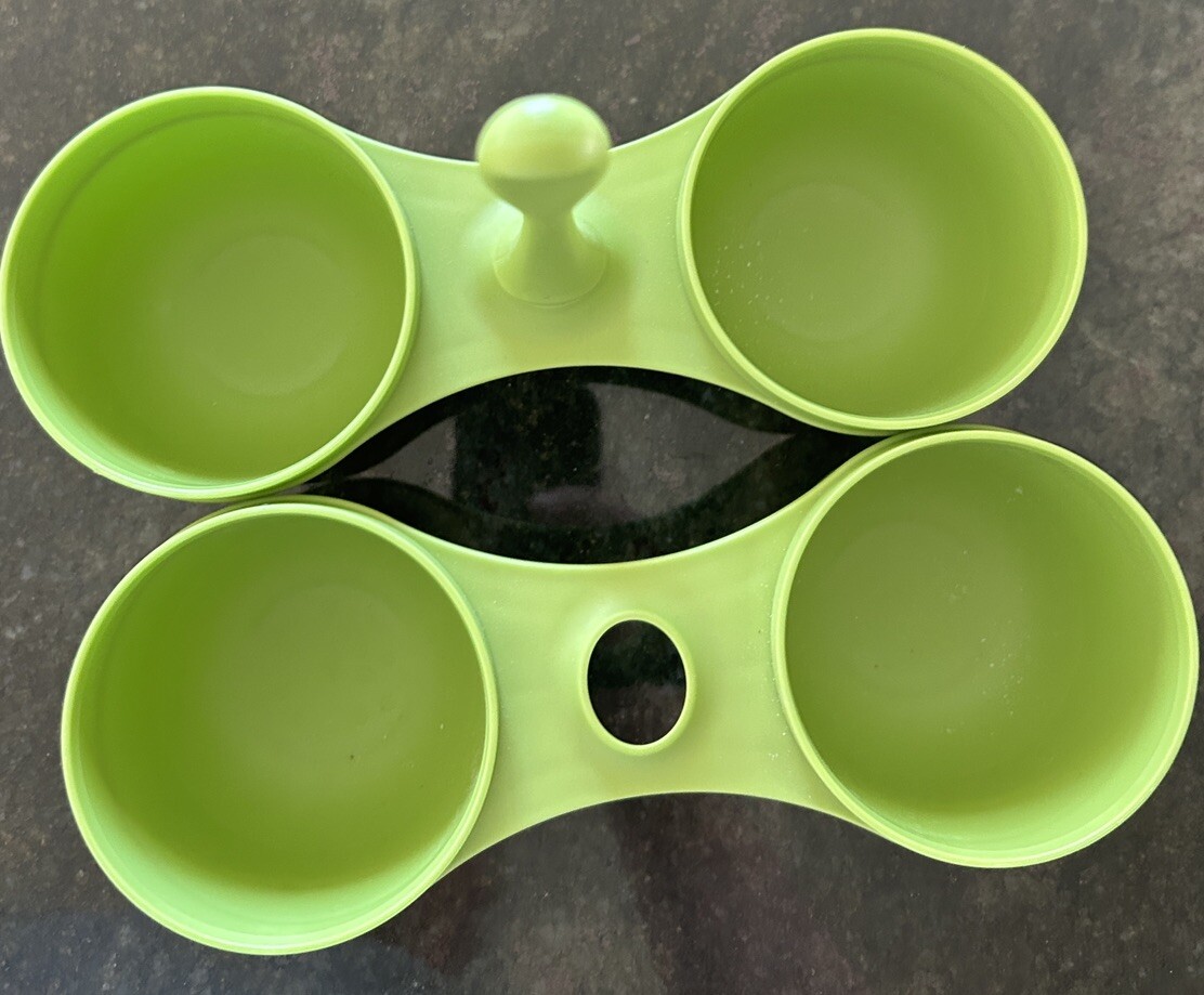 Condiment Caddy Tupperware Blossom 4 Cup Dip Snack Server Green (No ...