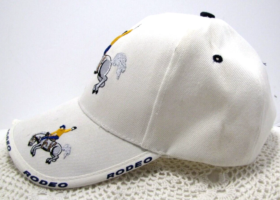Vintage 1990 Rodeo Embroidered Cowboy Baseball Style Cap with Shadow Rider #9039 - Image 4 of 4