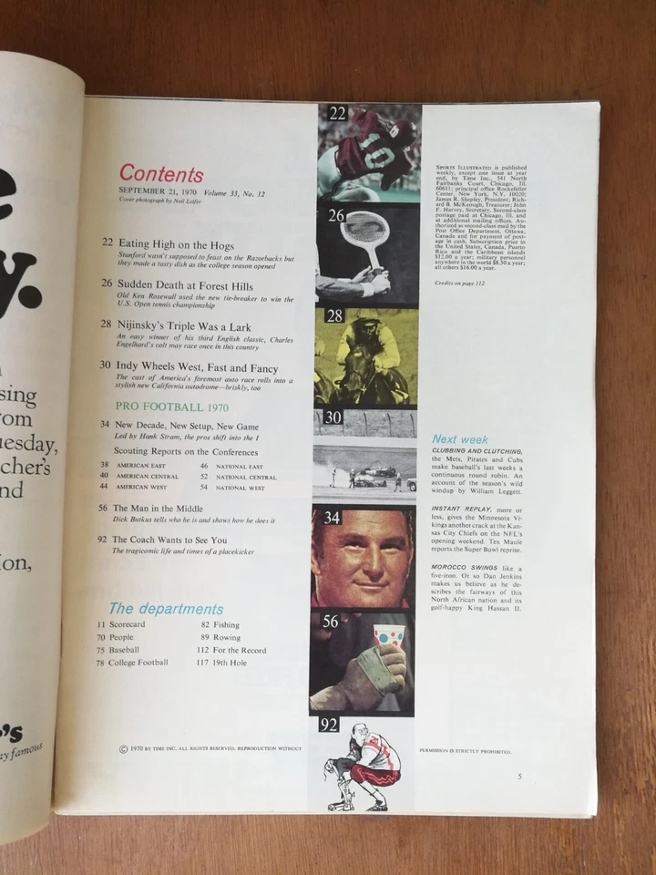 Sports Illustrated 21 de septiembre de 1970 Dick Butkus Bears primera cubierta profesional 1024 Foto 2 de 2