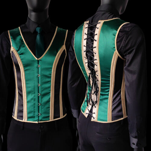 Corset Vest Tummy Control Waist Girdle Medieval Waistcoat Lace Up Boned Costume - Picture 18 of 25