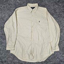 RALPH LAUREN Blake Beige Shirt Men's XL Long Sleeve Button Down Shirt Cotton