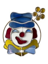 Stained Glass Clown Bow Tie And Flower Sun Catcher