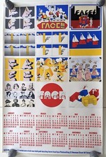 Vintage Siebdruck Gesicht Ronchetti Kalender/Poster 1970 - selten - Sehr guter Zustand + J Gorham G Percy