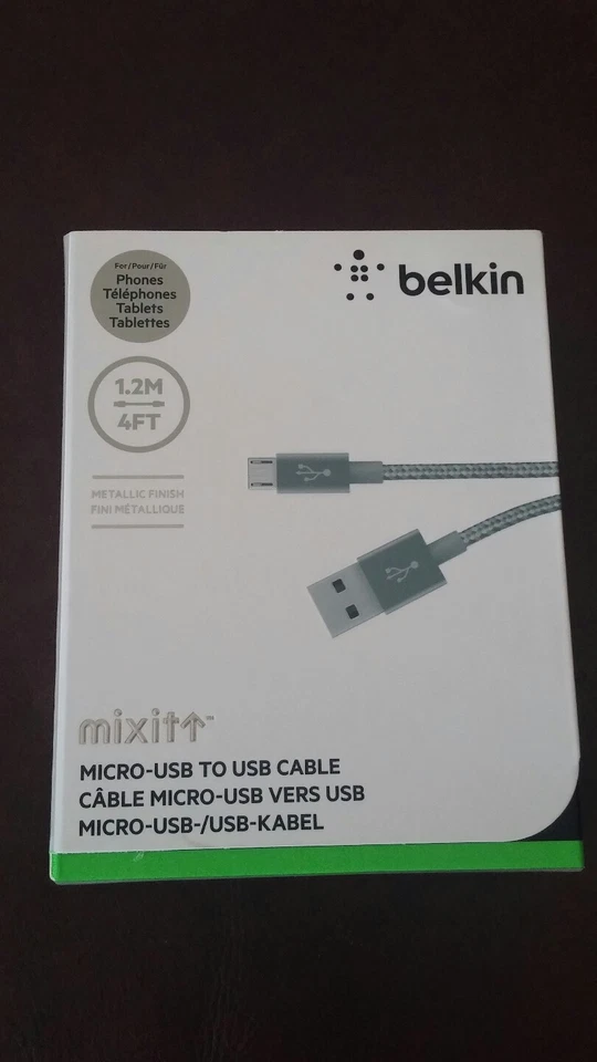 BRAND NEW BELKIN 4 FT MICRO USB CABLE AND ROCKSTAR AUX CABLE - Image 2 of 3