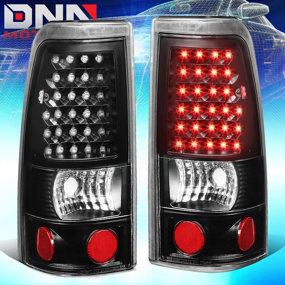 PARA 99-02 CHEVY SILVERADO CROMO CRISTAL FARO+ESQUINA+LÁMPARA TRASERA LED NEGRA Foto 3 de 4