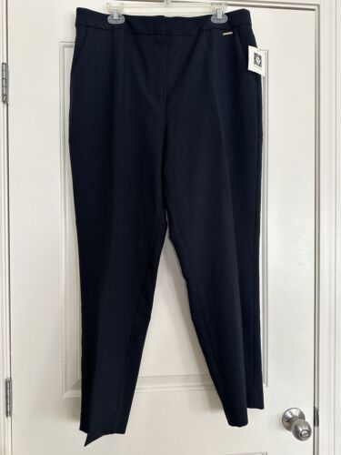 Anne Klein Straight Ankle Dress Pants Navy 16