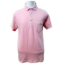J.Crew Dyed Ink Men's Size M Solid Pink Cotton.Short Sleeve Polo Shirt
